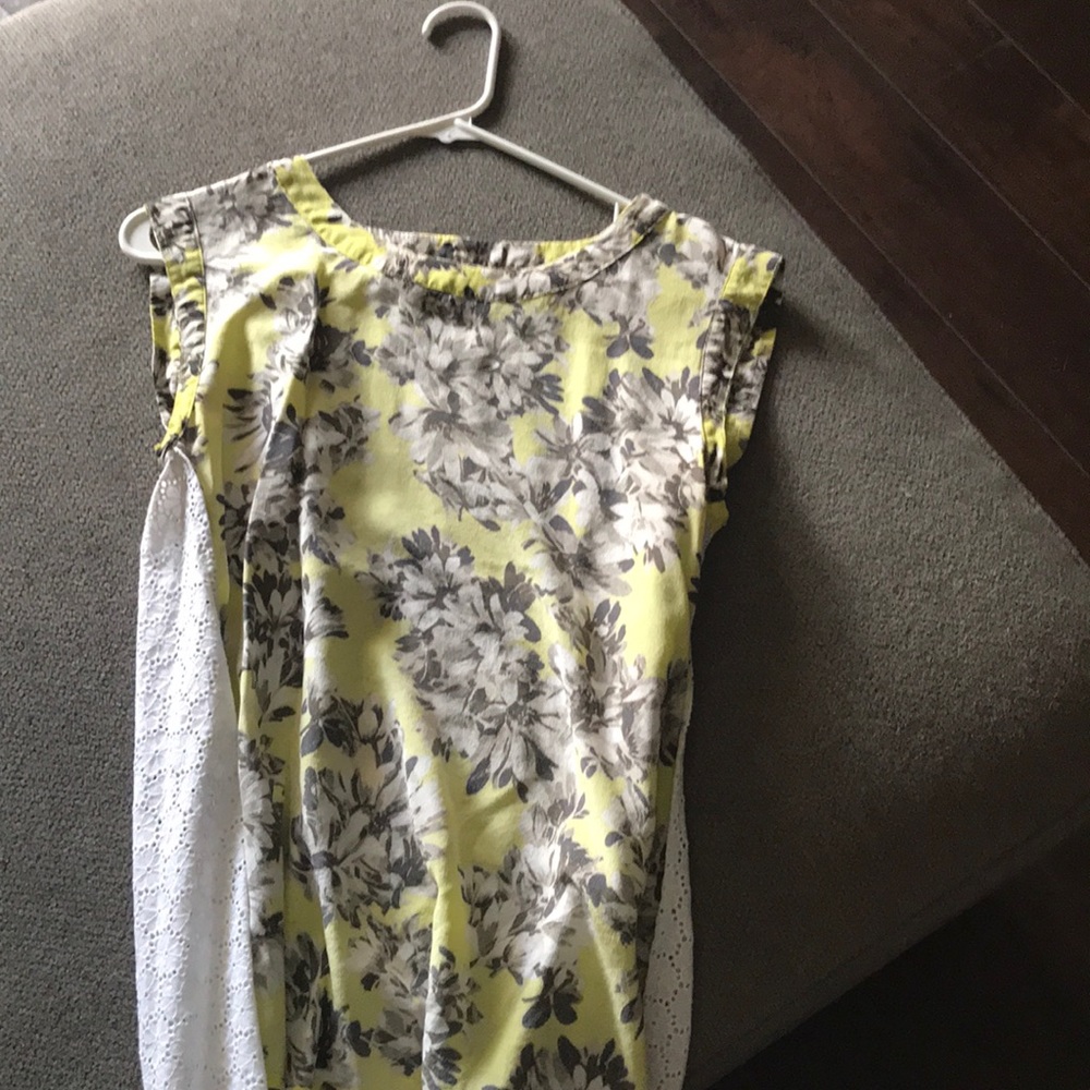 J.Crew Yellow Eyelet Sleeveless Blouse